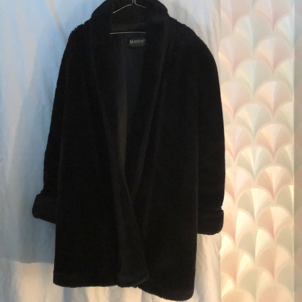 Faux fur swing coat